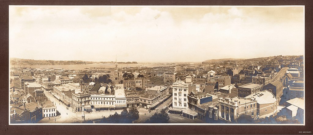 View of Dunedin looking south over the Octagon